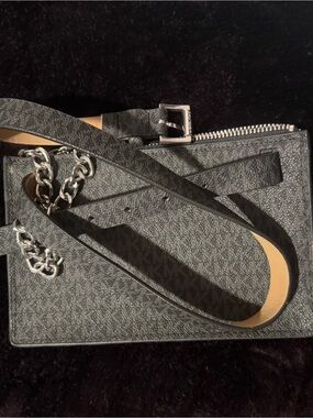 Michael Kors Light Beige Leather Strap with Embossed Logo